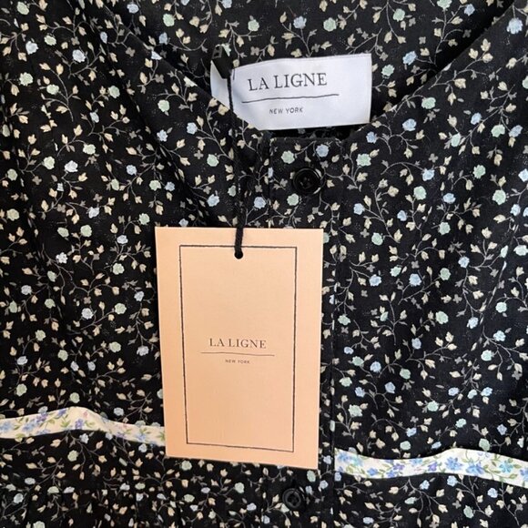 La LIGNE New York - Kate black floral midi dress size M NWT - Picture 4 of 7